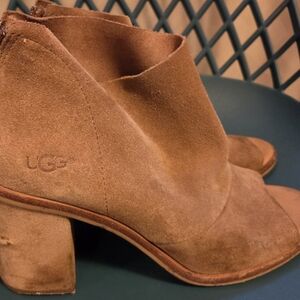 UGG Women's Brown Suede Heeled Boots